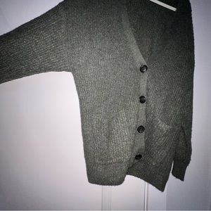 American Eagle Army Green Knit Cardigan Oversized